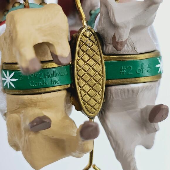 Lot of 2 Vintage 90s Hallmark Keepsake Ornaments Santa Claus & Prancer & Vixen - Picture 13 of 14